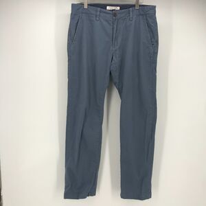 Flag & Anthem Straight Leg Pant Mens 33*32 Blue Gray Flat Front Cotton Stretch